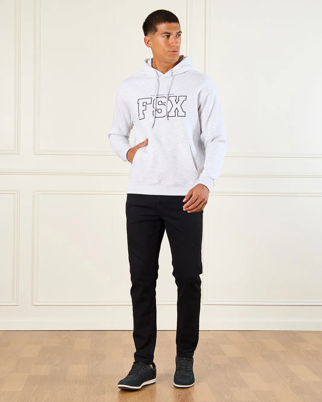 Men Grey FSX Print Hooded Sweatshirt sold by Redtag product image thumbnail 2