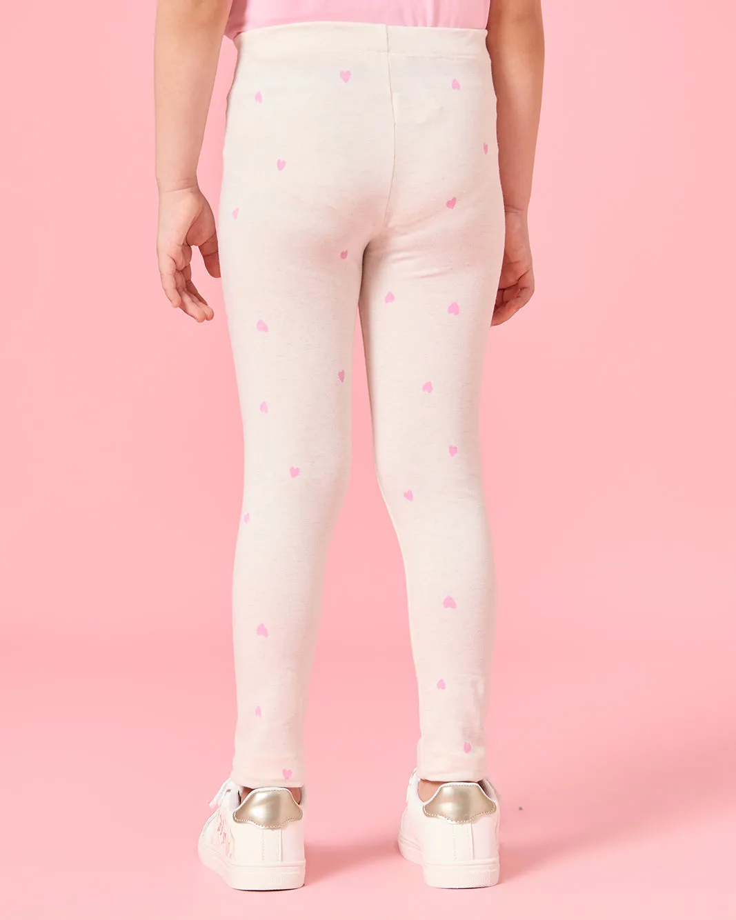 Girls Ecru Heart Print Leggings sold by Redtag product image thumbnail 3