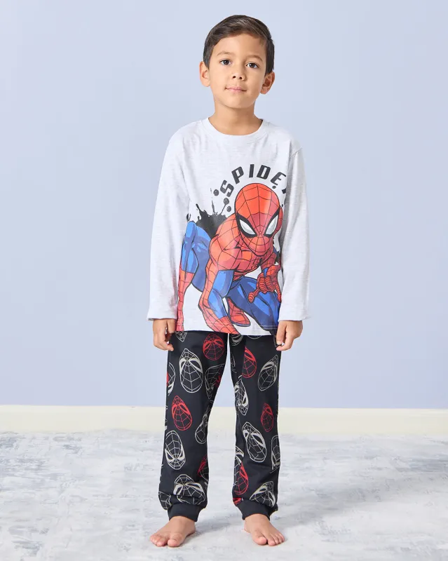 Boys Grey And Black Spiderman Pajama Set (2 Piece) sold by Redtag
