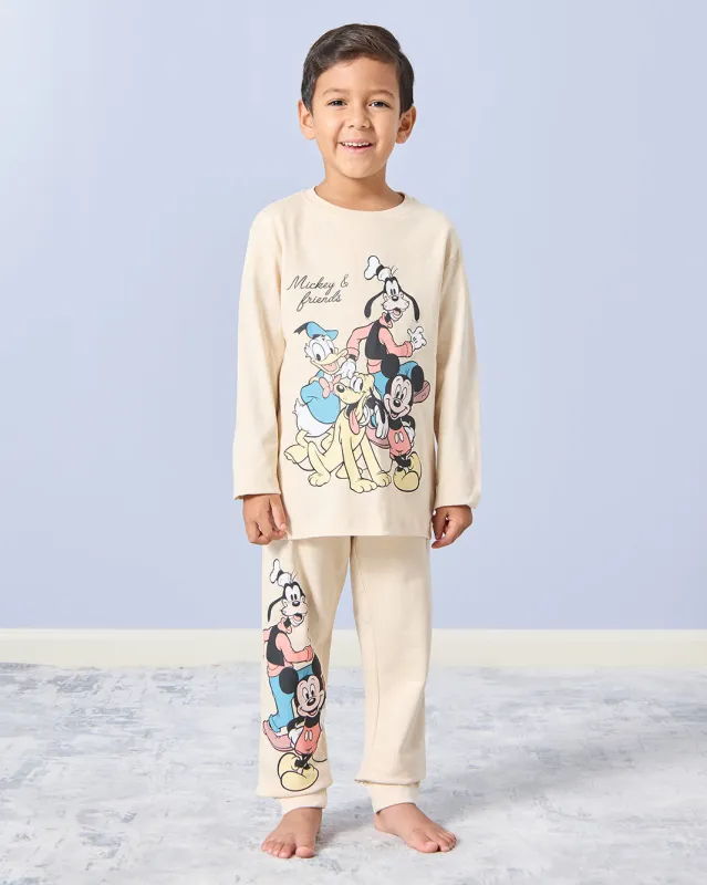 Boys Beige Mickey & Friends Pajama Set (2 Piece) sold by Redtag