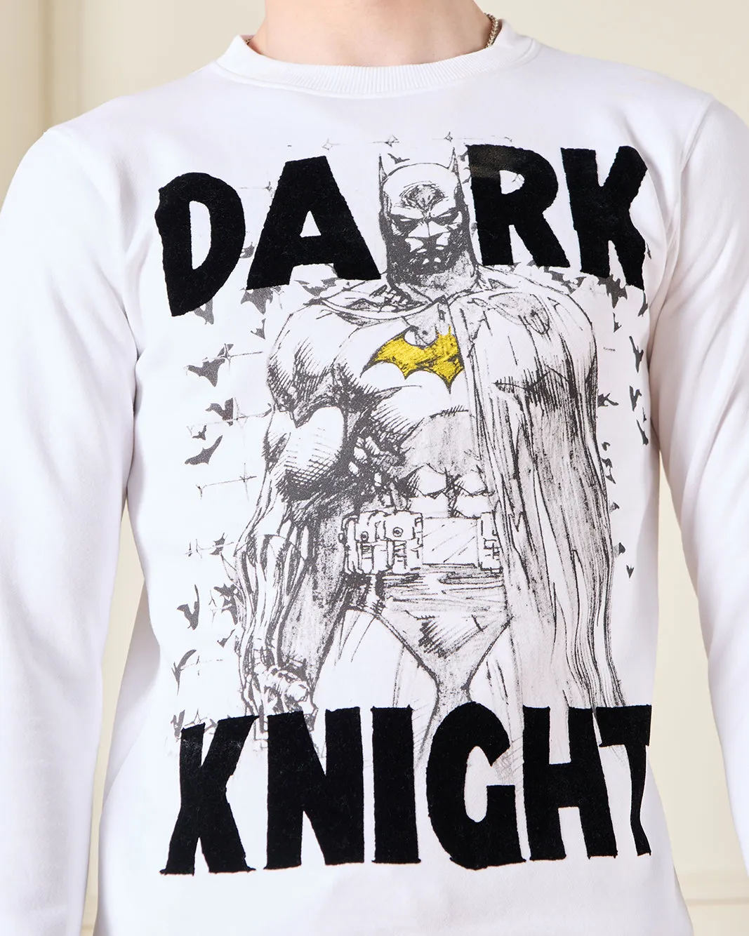 Senior Boys White Batman Printed Sweatshirt sold by Redtag product image thumbnail 4