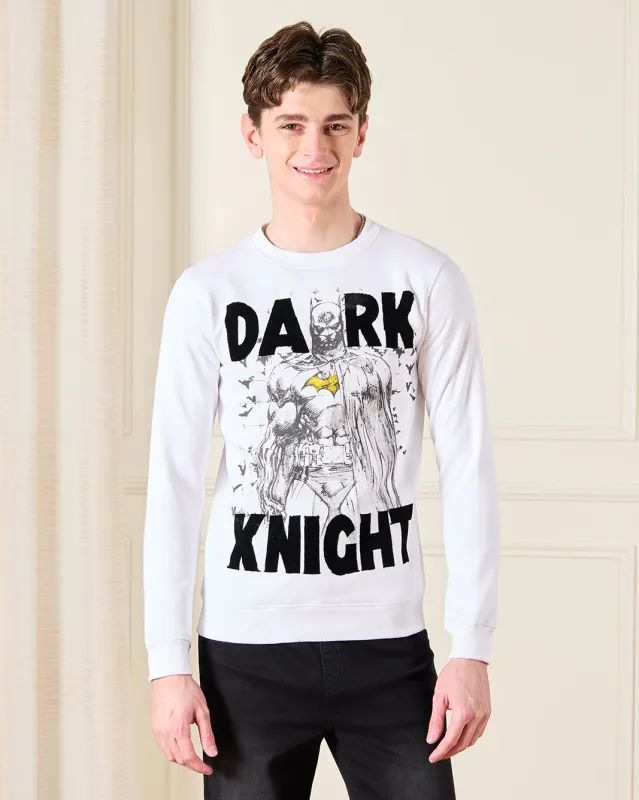 Senior Boys White Batman Printed Sweatshirt sold by Redtag