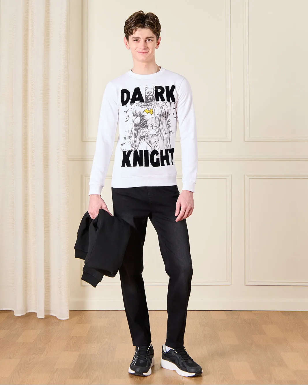 Senior Boys White Batman Printed Sweatshirt sold by Redtag product image thumbnail 2