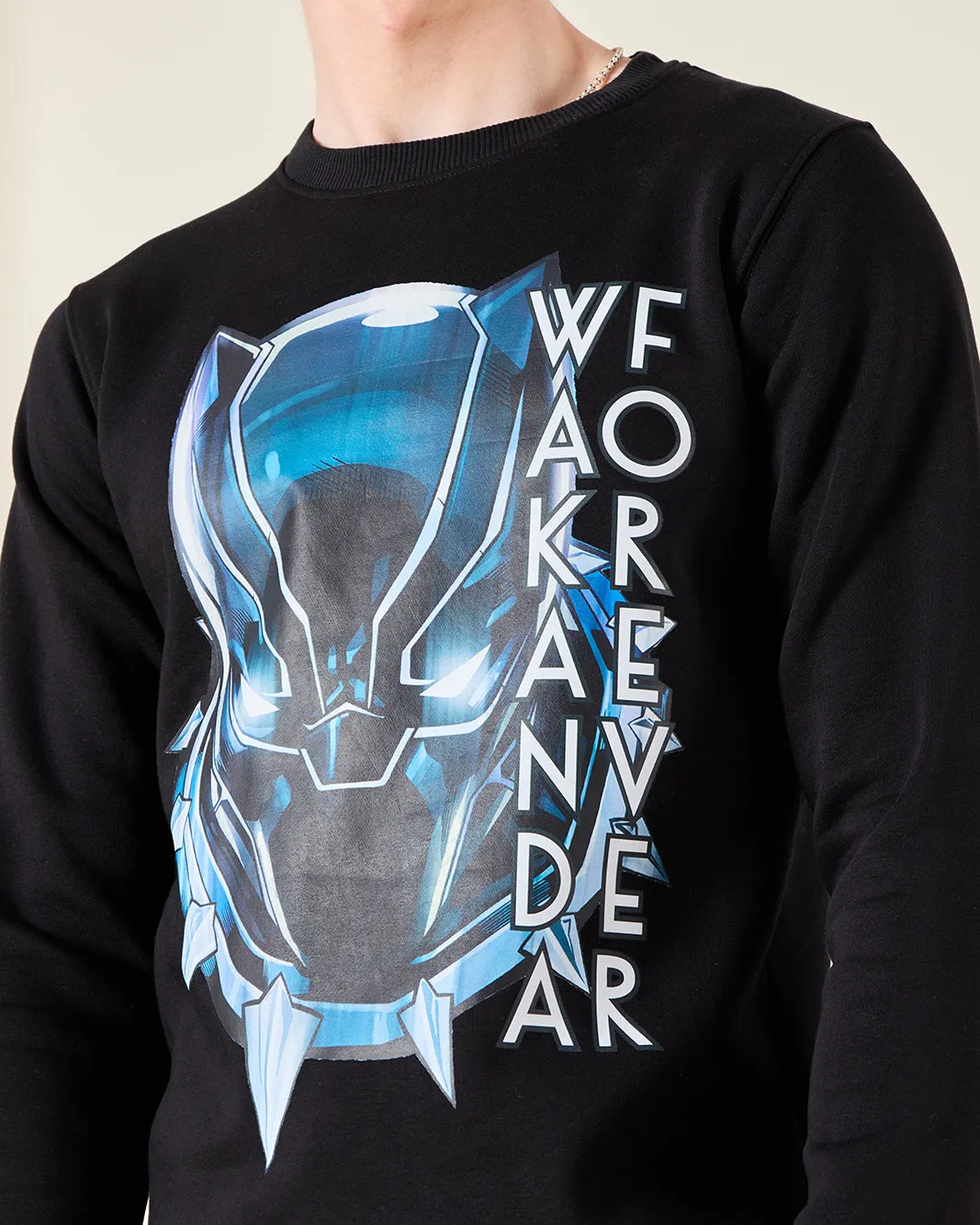 Senior Boys Black Black Panther Printed Sweatshirt sold by Redtag product image thumbnail 4