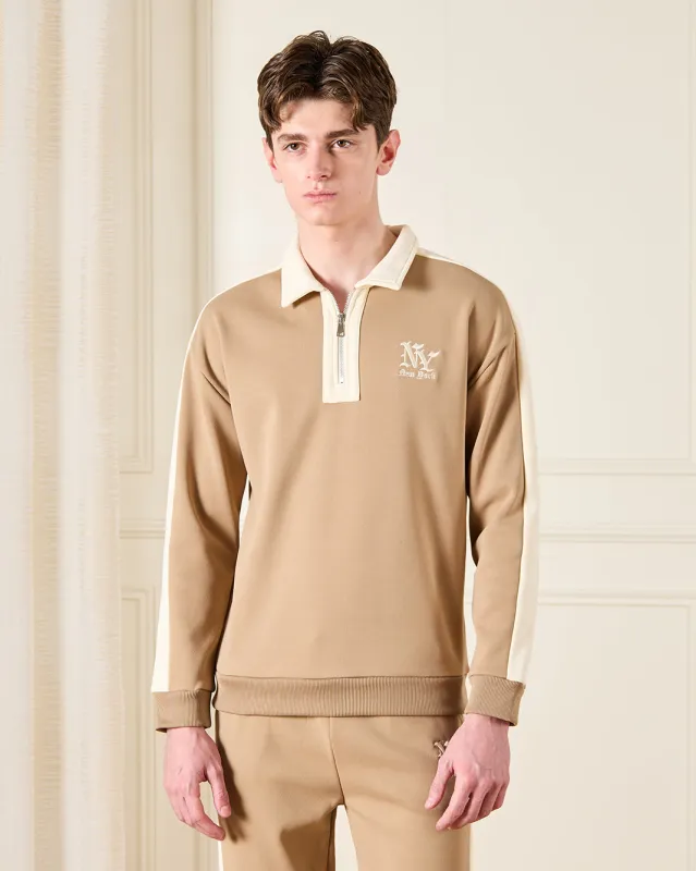 Senior Boys Beige Embellished Sweatshirt sold by Redtag