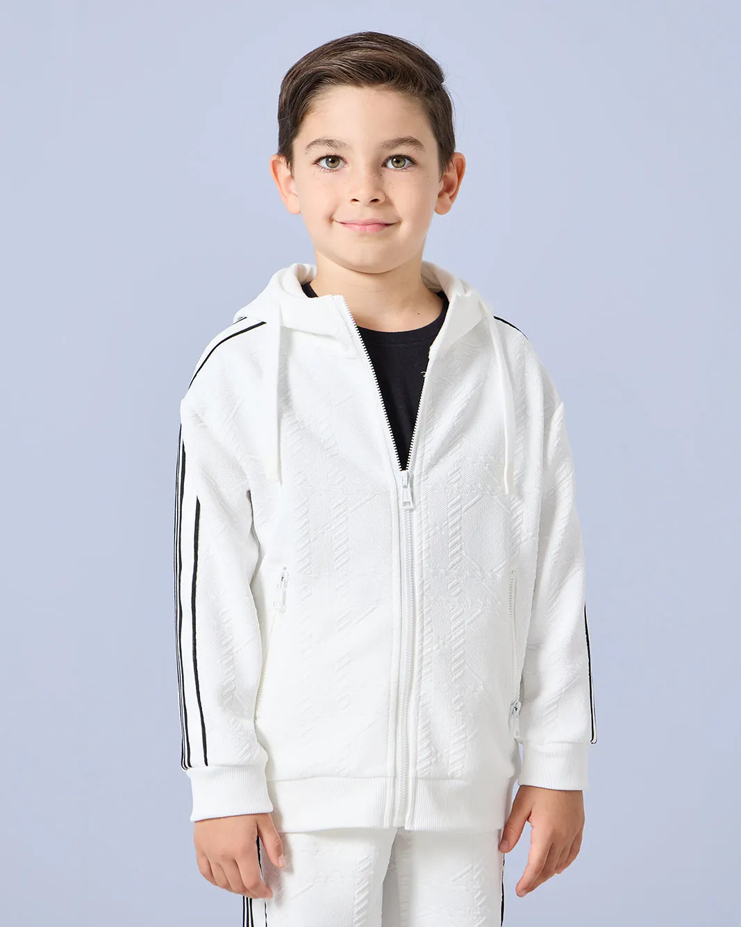 Boys White Embossed Jogger Set (2 Piece) sold by Redtag product image thumbnail 2