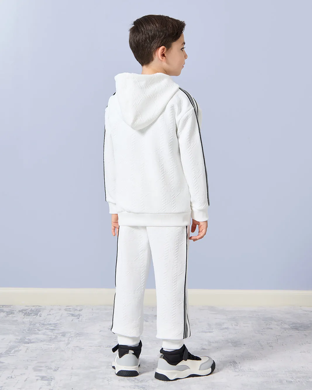 Boys White Embossed Jogger Set (2 Piece) sold by Redtag product image thumbnail 4