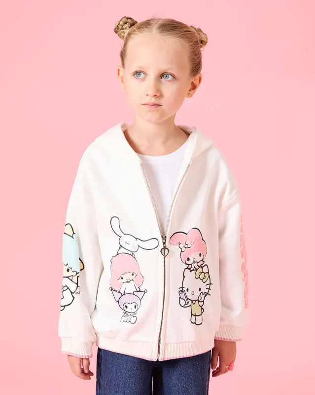 Girls White Hello Kitty And Friends Hooded Sweatshirt sold by Redtag