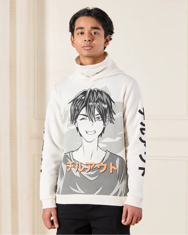 Senior Boys White Anime Print Sweatshirt sold by Redtag