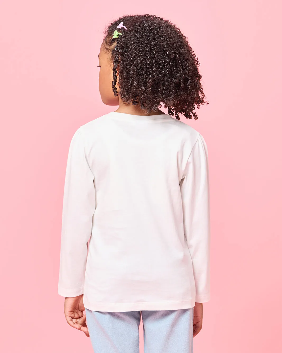 Girls Ivory Teddy Placement Print T-Shirt sold by Redtag product image thumbnail 3