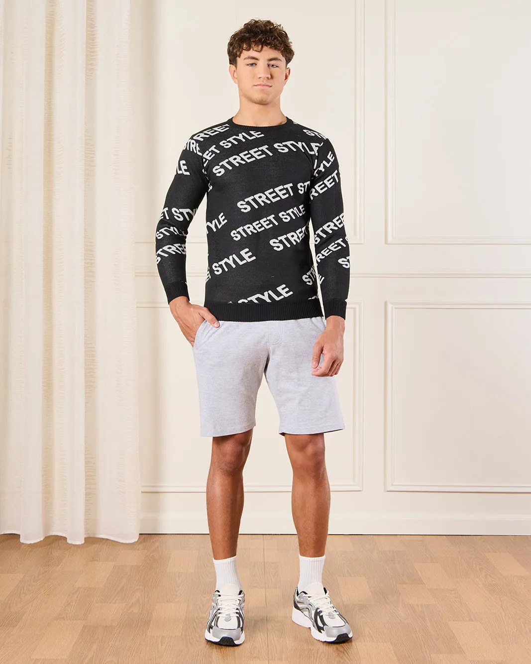 Senior Boys Black Street Style Pullover sold by Redtag product image thumbnail 2