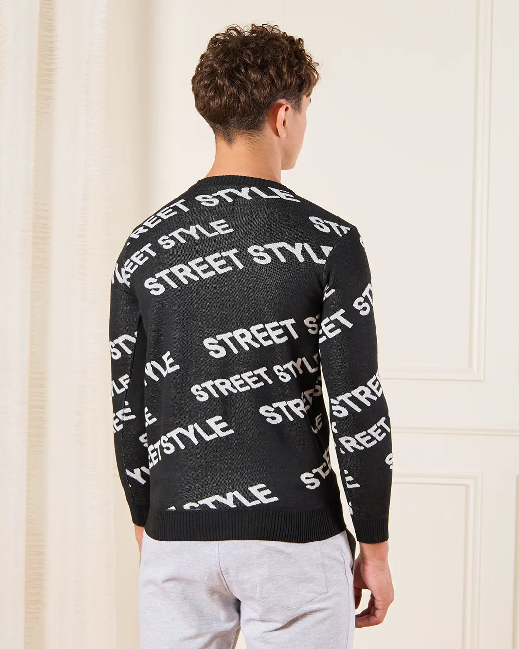 Senior Boys Black Street Style Pullover sold by Redtag product image thumbnail 3