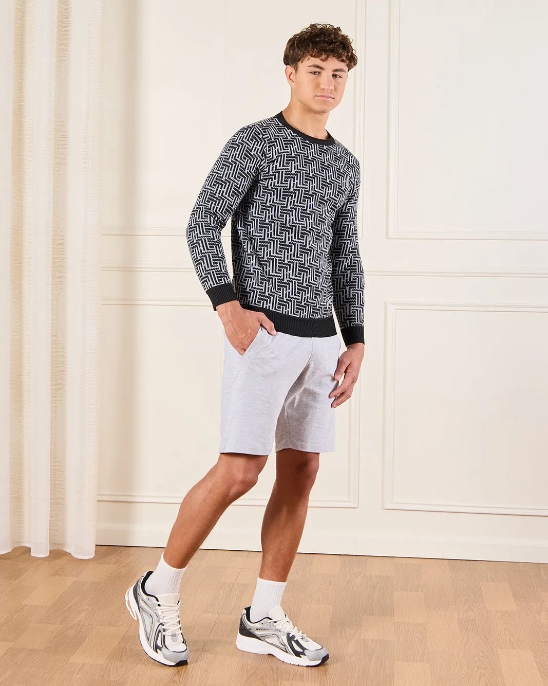 Senior Boys Grey Print Pullover sold by Redtag product image thumbnail 2