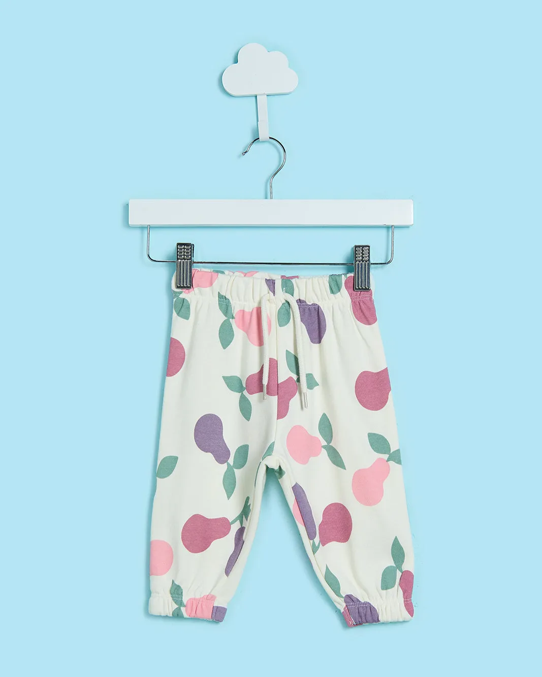 Mauve Solid Pants & White All-Over Pear Print Active Pants – 2-Piece Set sold by Redtag product image thumbnail 2