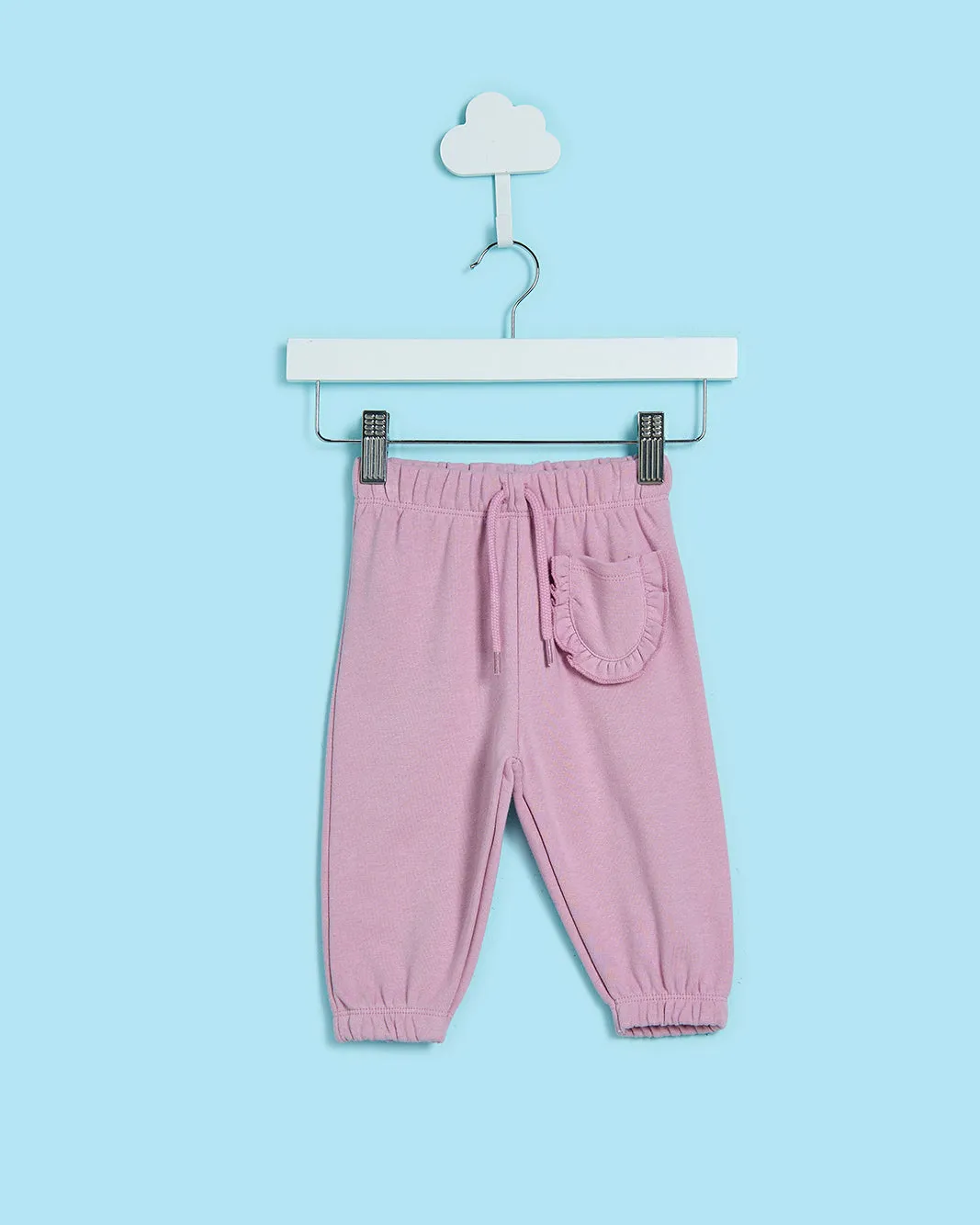 Mauve Solid Pants & White All-Over Pear Print Active Pants – 2-Piece Set sold by Redtag product image thumbnail 3