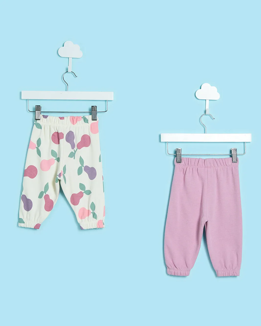 Mauve Solid Pants & White All-Over Pear Print Active Pants – 2-Piece Set sold by Redtag product image thumbnail 4