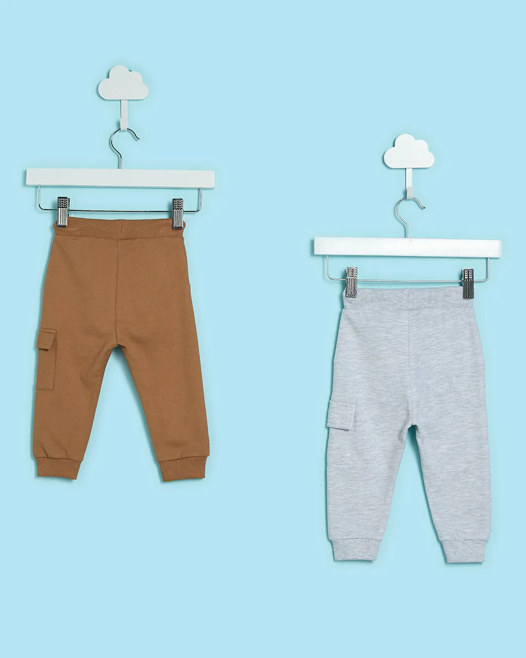 Grey Melange & Brown Fashion Cargo 2-Pack Track Pants sold by Redtag product image thumbnail 4