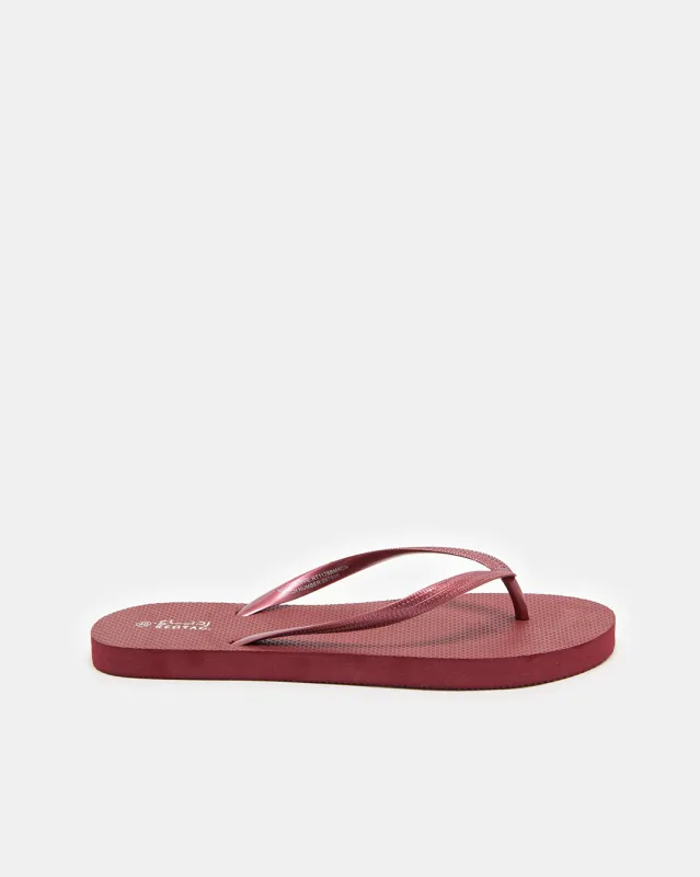 Women Burgundy Flipflop sold by Redtag