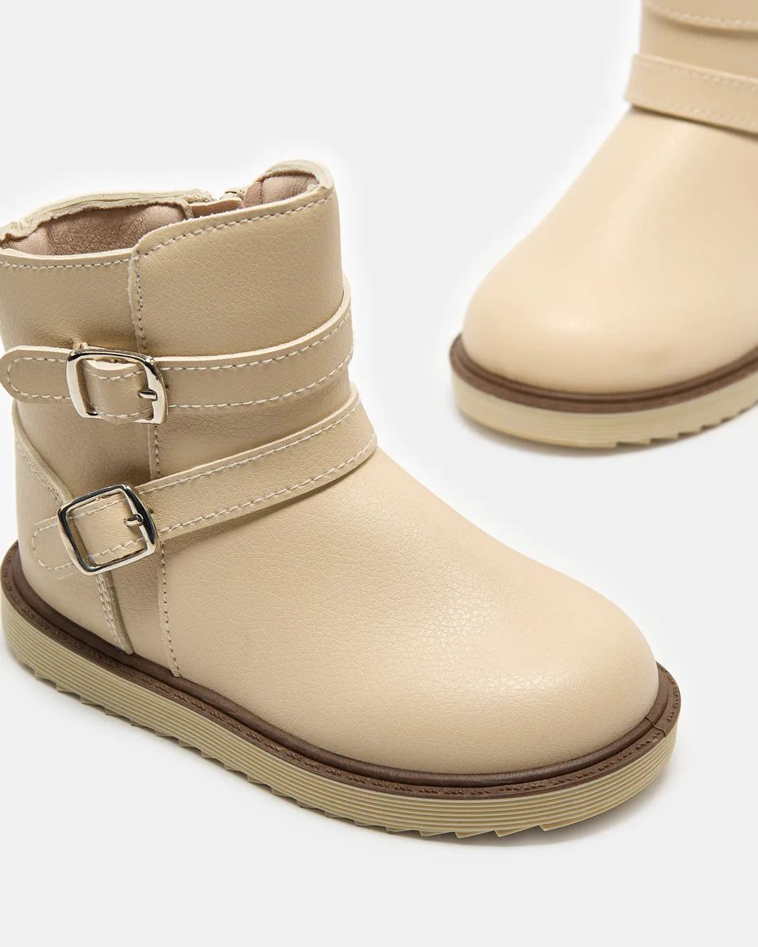 Girls Beige Double Strap Boot sold by Redtag product image thumbnail 3