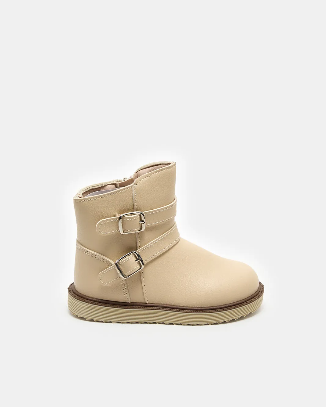 Girls Beige Double Strap Boot sold by Redtag