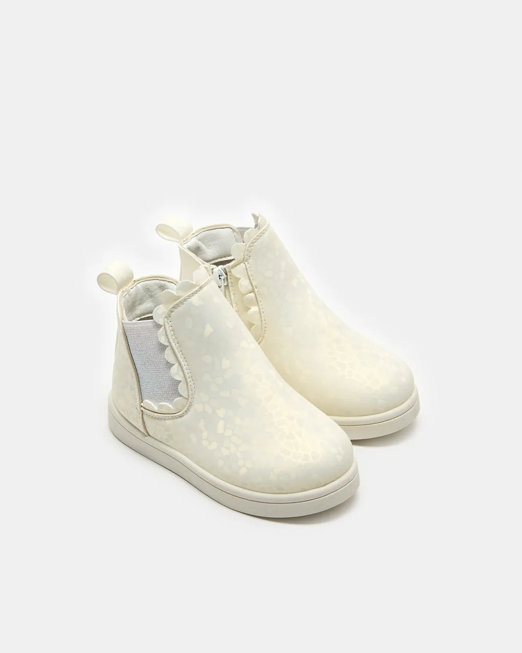 Girls White Textured Boot sold by Redtag product image thumbnail 2