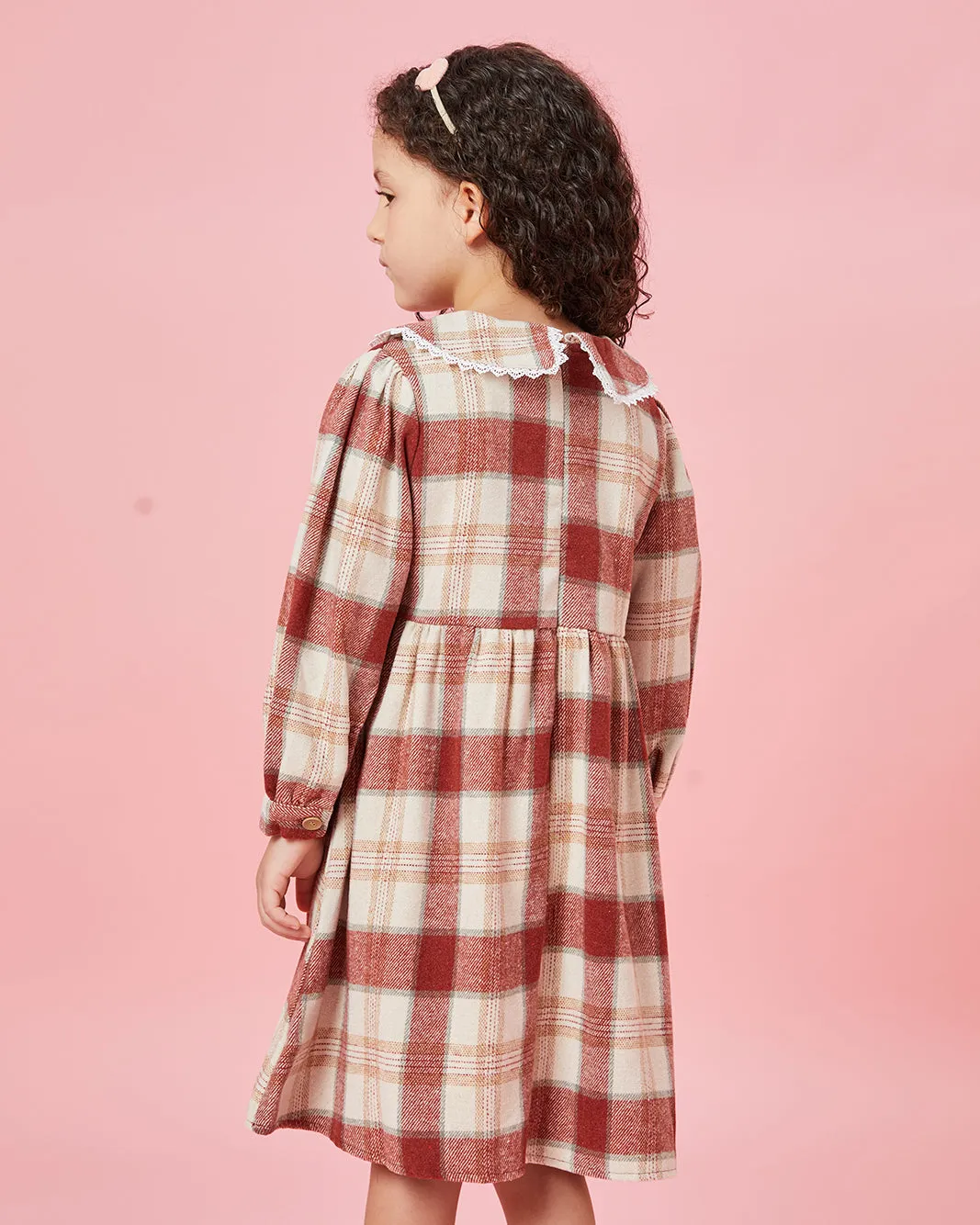 Girls Red Checkered Dress sold by Redtag product image thumbnail 3