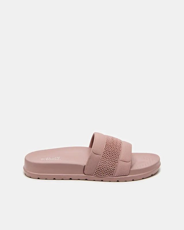 Women Pink Embellished Moulded Slide sold by Redtag