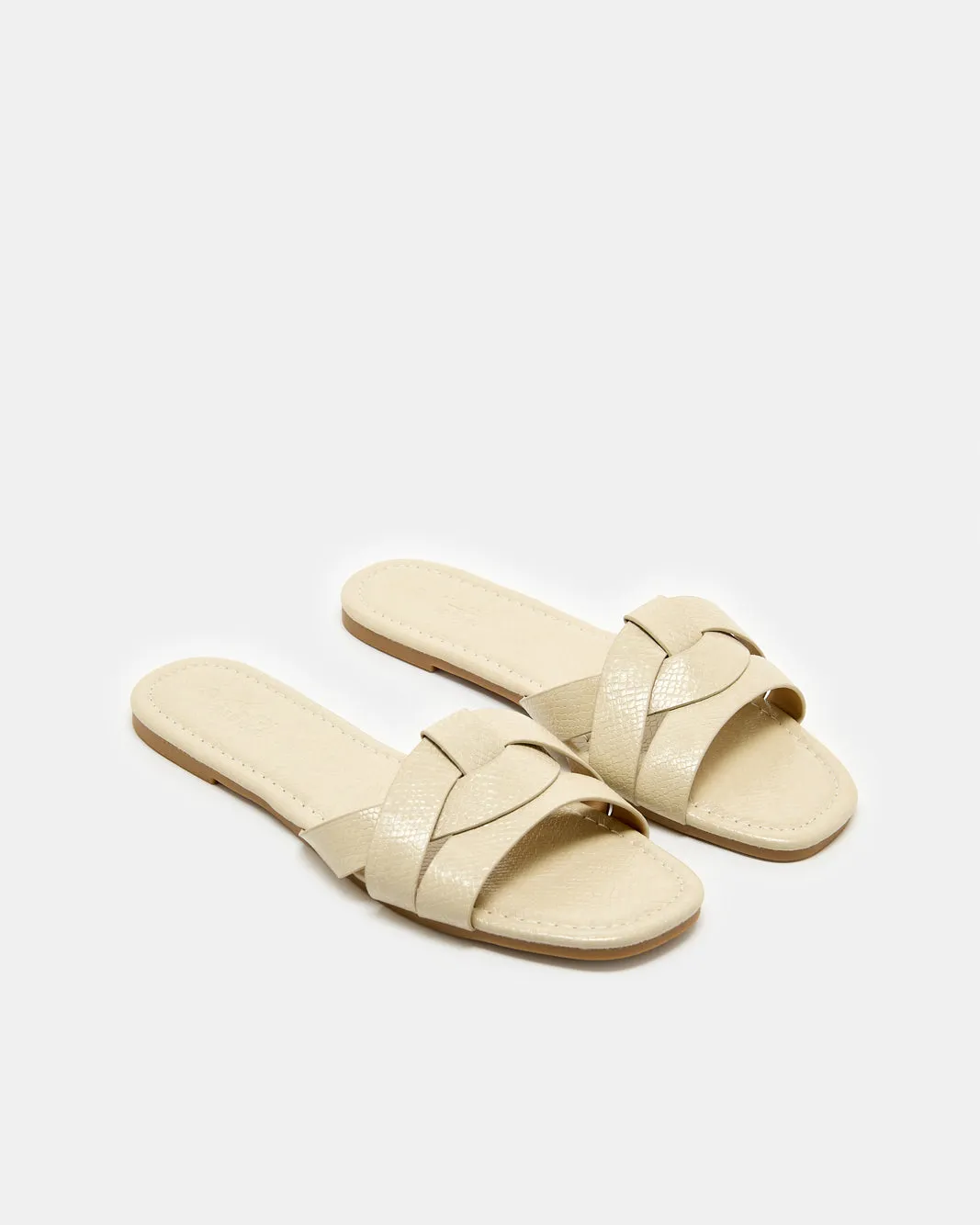 Women Beige Textured Strappy Mule sold by Redtag product image thumbnail 2