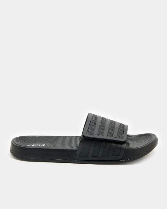 Men Black Velcro Slide sold by Redtag