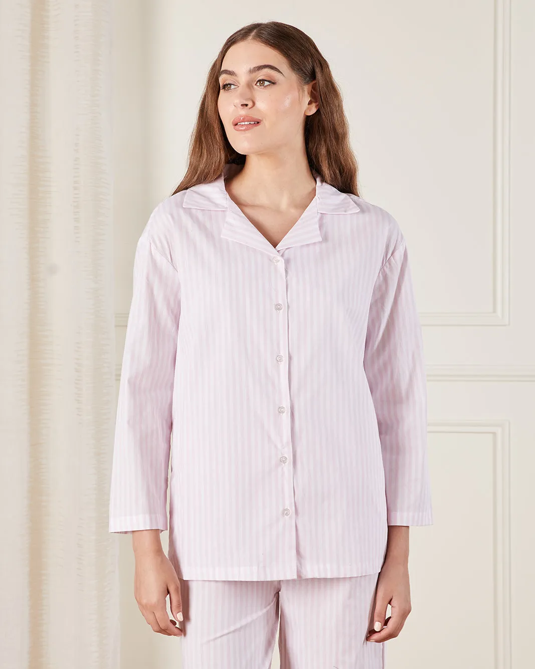 Women White And Pink Classic Striped Pyjama Set (2 Piece) sold by Redtag product image thumbnail 2