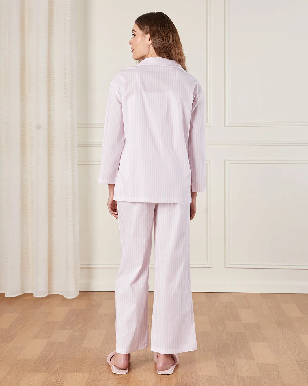 Women White And Pink Classic Striped Pyjama Set (2 Piece) sold by Redtag product image thumbnail 4