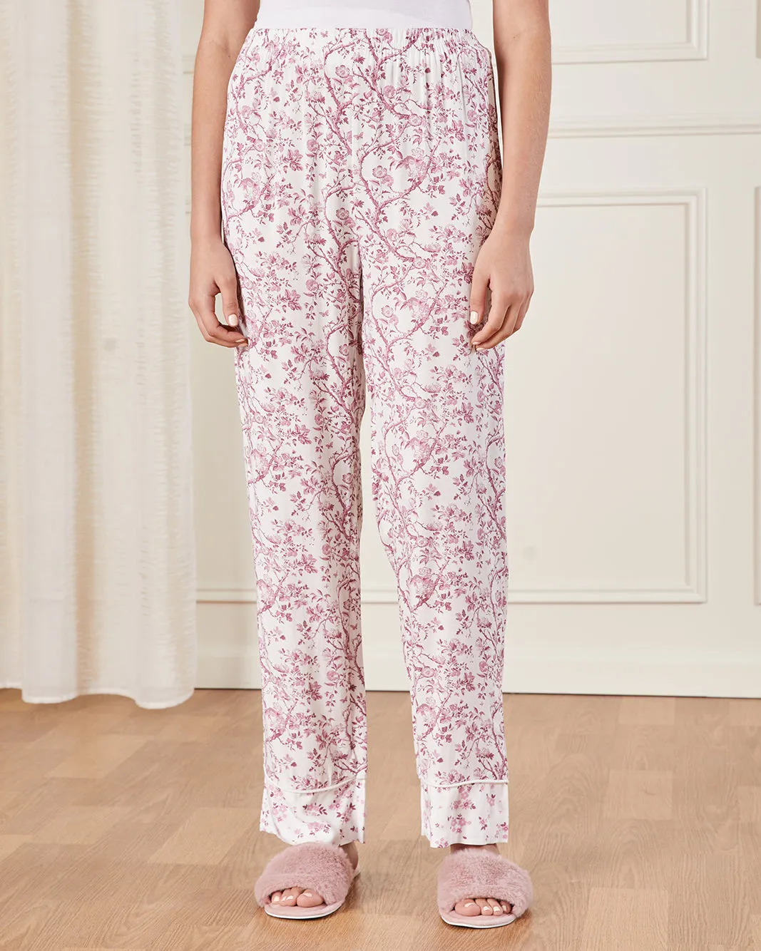 Women White And Pink Printed Pyjama Set (2 Piece) sold by Redtag product image thumbnail 3