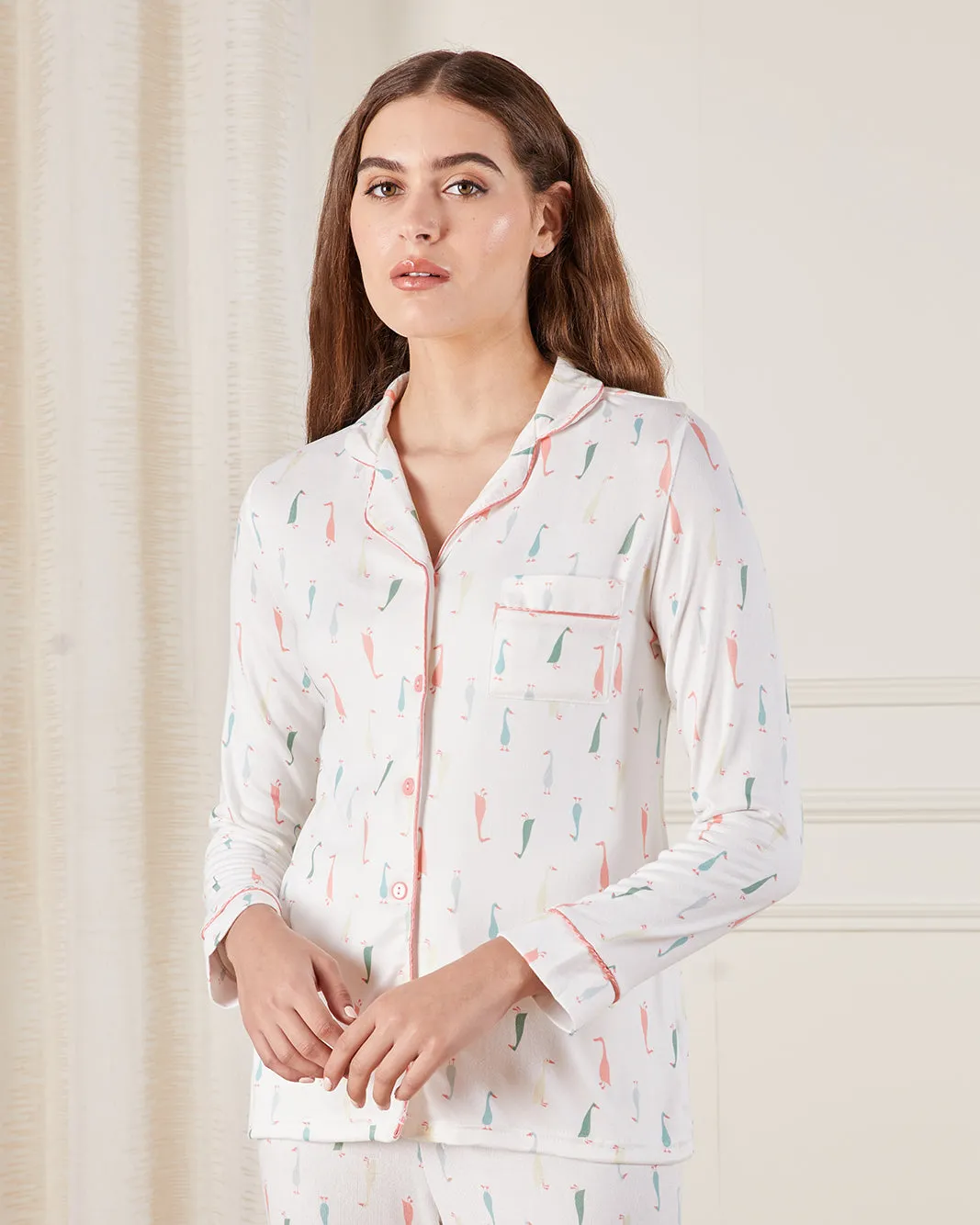 Women Ivory Printed Pyjama Set (2 Piece) sold by Redtag product image thumbnail 2
