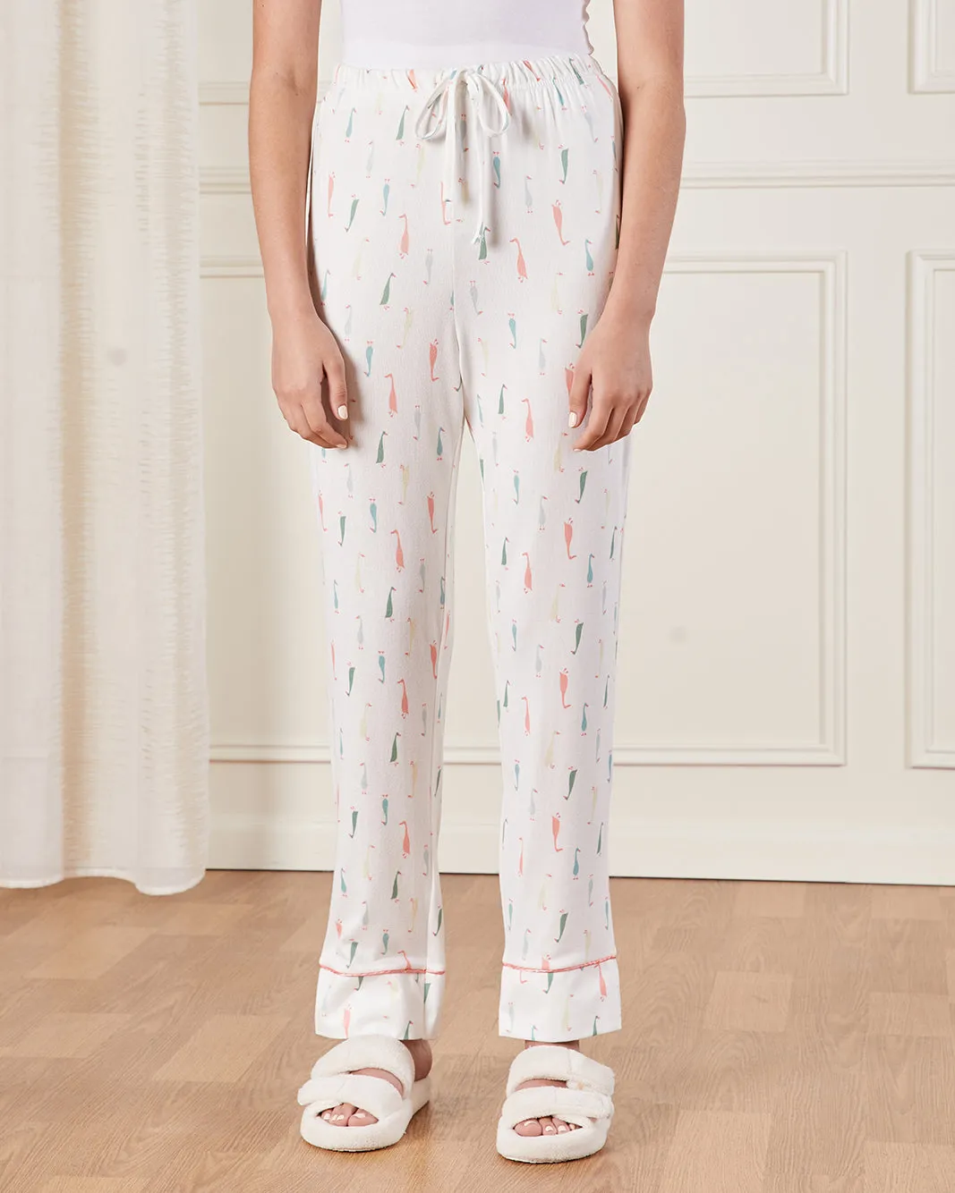 Women Ivory Printed Pyjama Set (2 Piece) sold by Redtag product image thumbnail 3