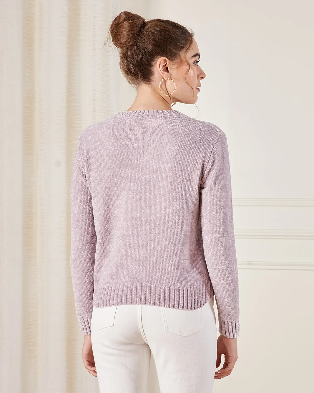Women Pink Crew Neck Knitted Top sold by Redtag product image thumbnail 3