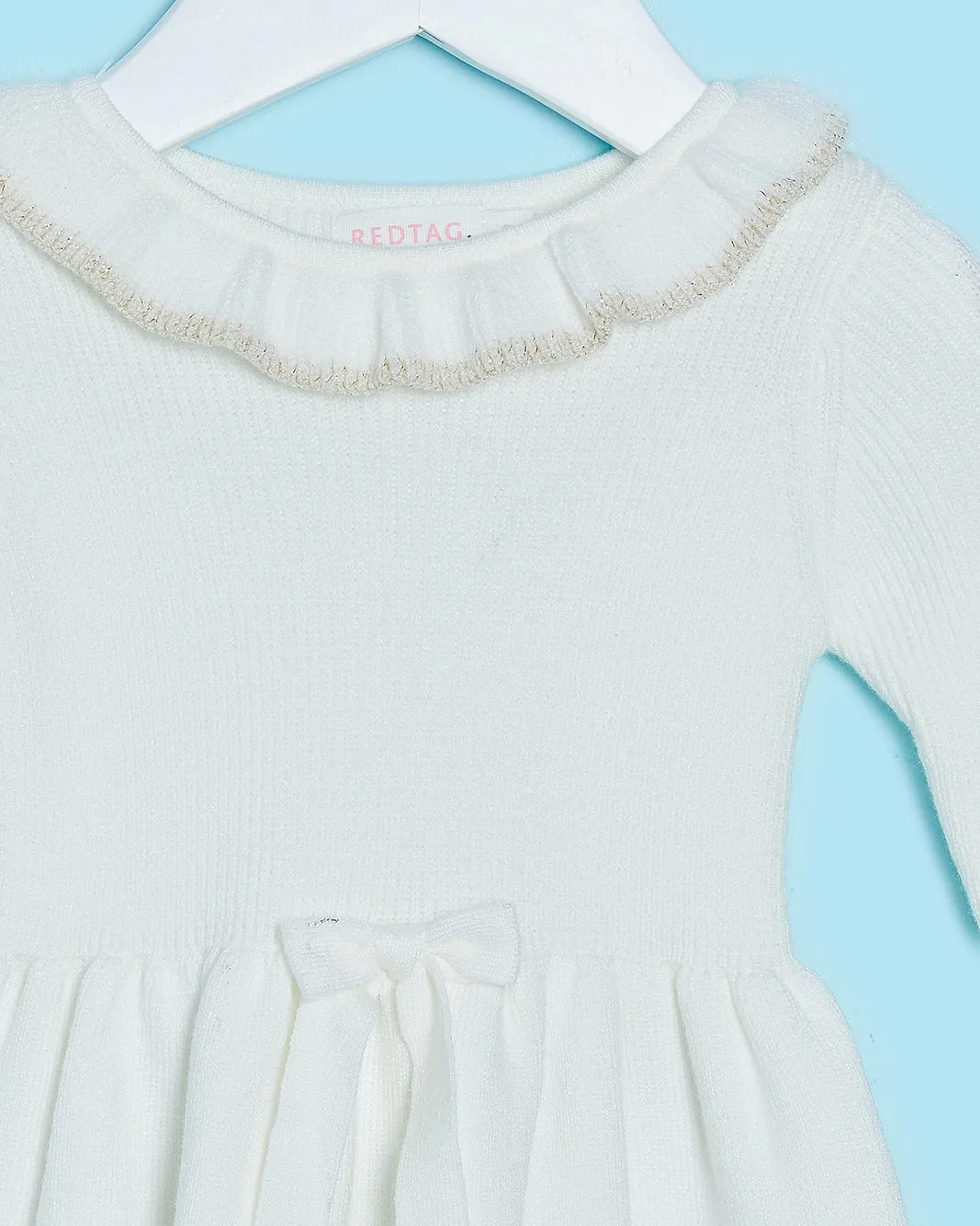 Infant Girls Ivory Knitted Dress sold by Redtag product image thumbnail 2