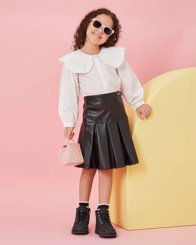 Girls White And Black Casual Set (2 Piece) sold by Redtag