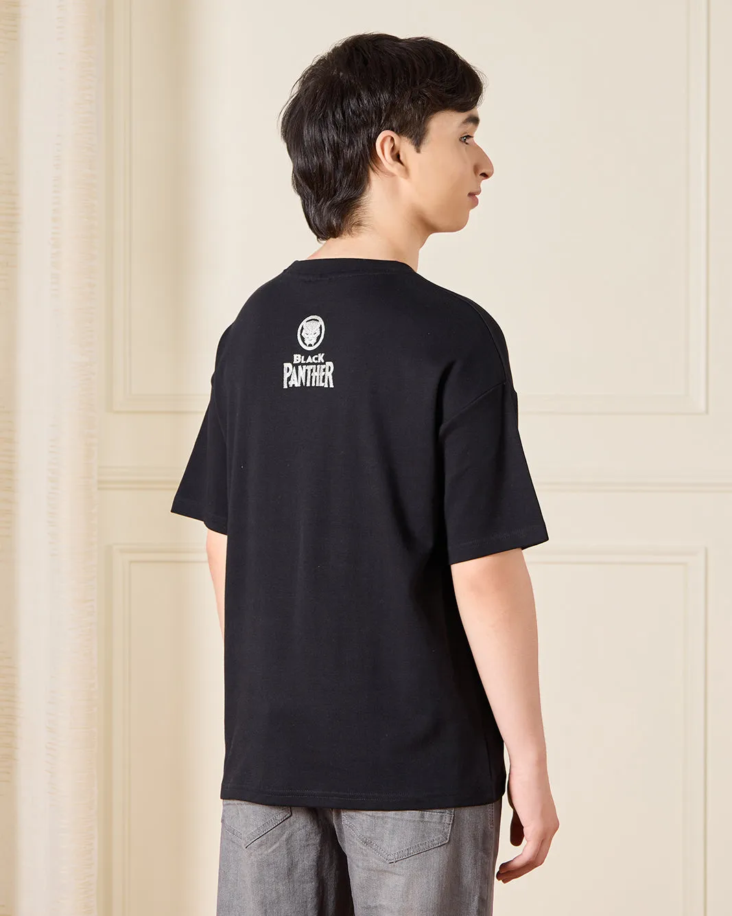 Senior Boys Black Panther Over Size T-Shirt sold by Redtag product image thumbnail 3