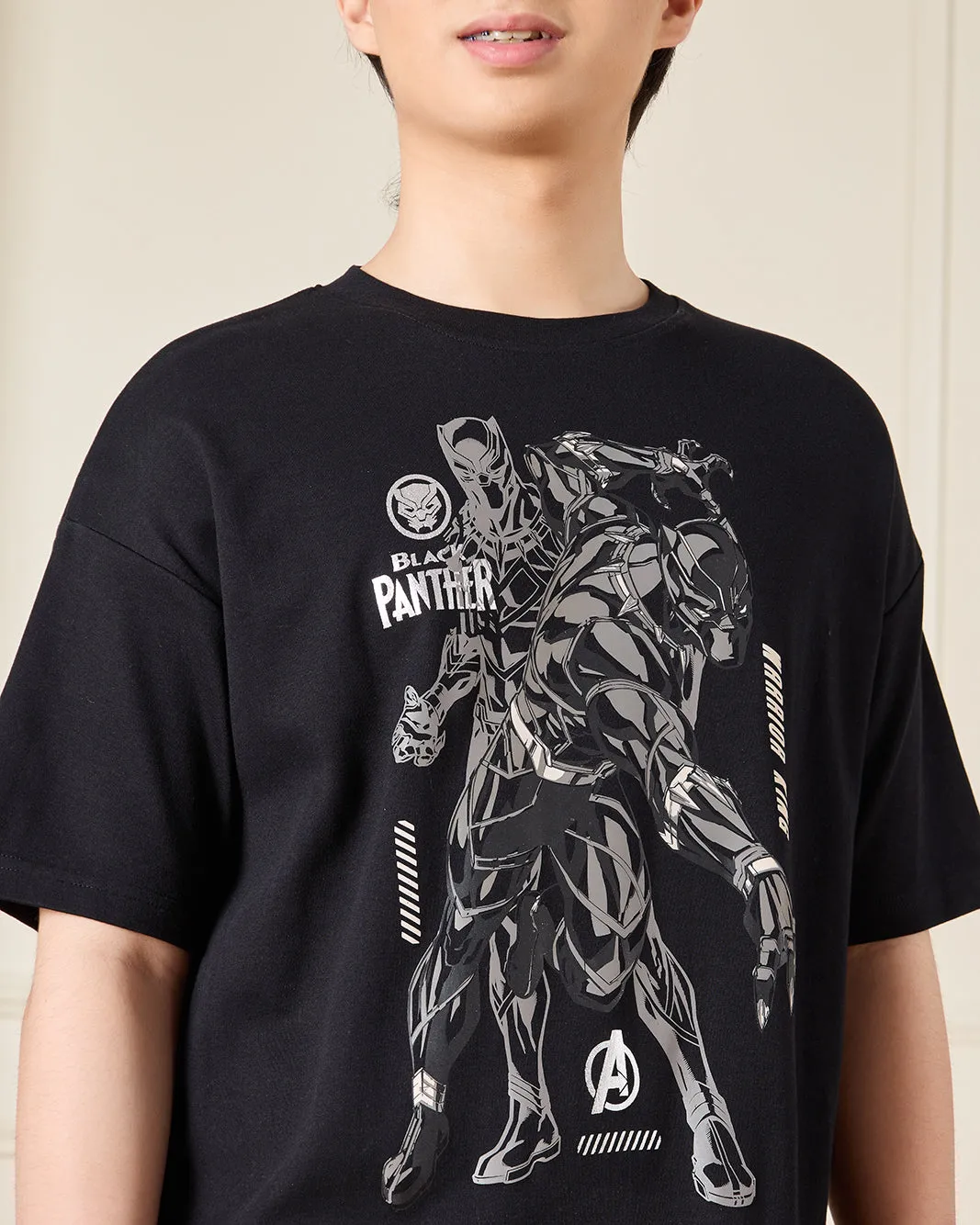 Senior Boys Black Panther Over Size T-Shirt sold by Redtag product image thumbnail 4