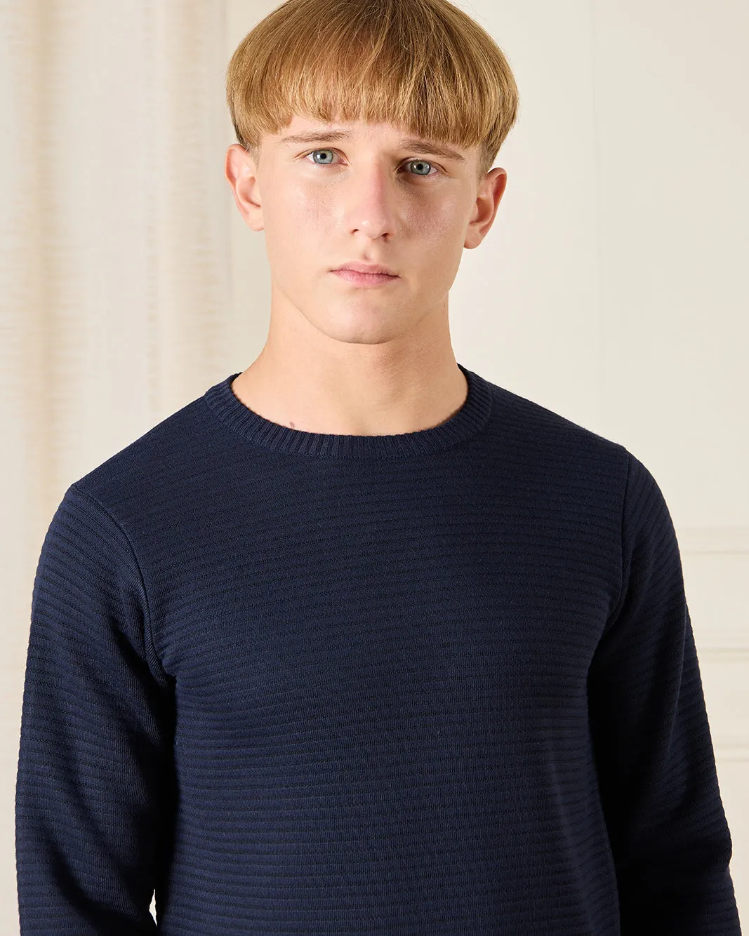 Senior Boys Navy Striped Pullover sold by Redtag product image thumbnail 4