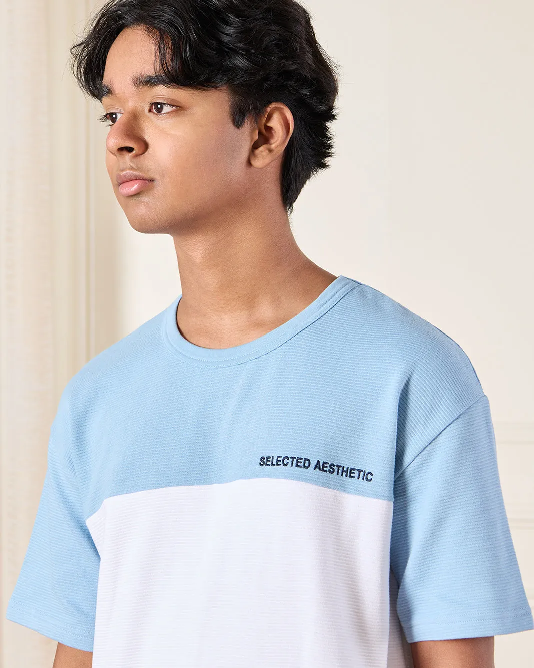 Senior Boys Blue Striped T-Shirt sold by Redtag product image thumbnail 4