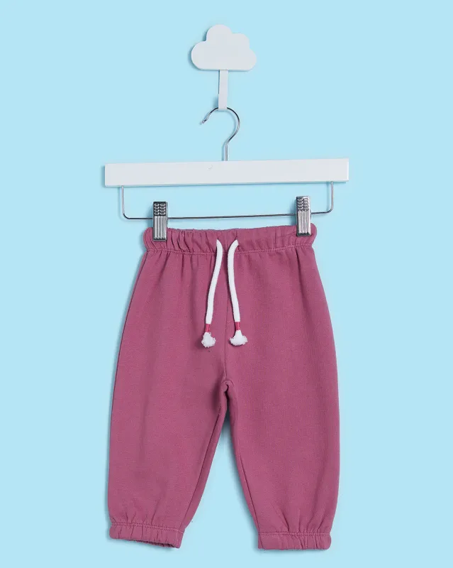 Infant Girls Purple Active Pants With Drawcord sold by Redtag