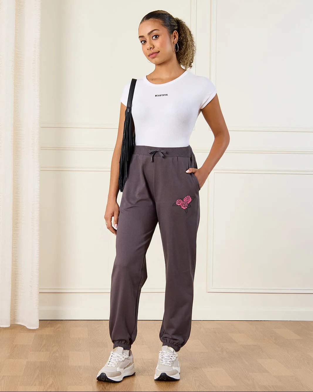 Senior Girls Brown Floral Print Active Pants sold by Redtag product image thumbnail 2