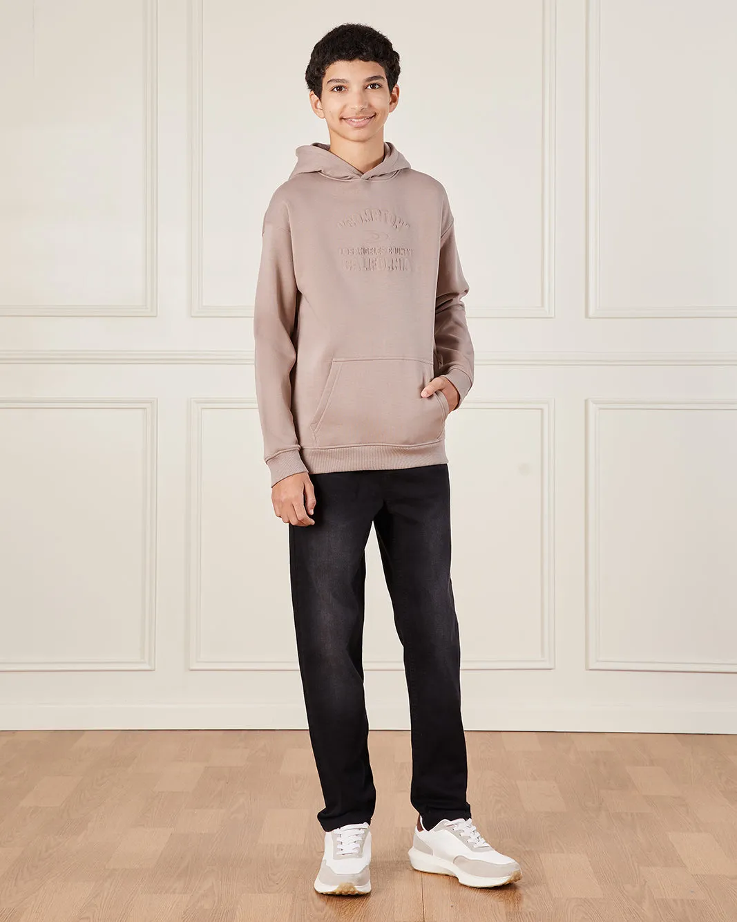 Senior Boys Brown Hooded Over Size Sweatshirt sold by Redtag product image thumbnail 2