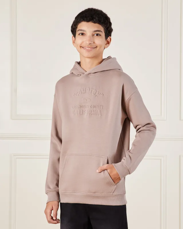 Senior Boys Brown Hooded Over Size Sweatshirt sold by Redtag