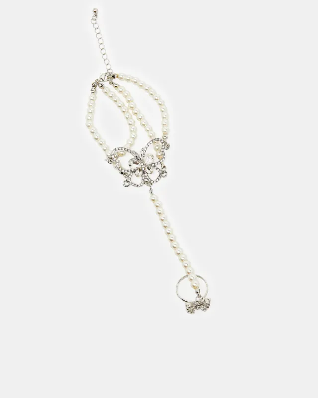 Girls White And Silver Embellished Bracelet sold by Redtag