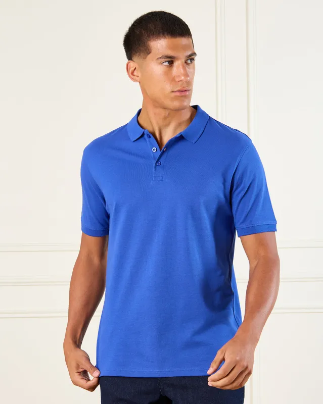 Men Blue Basic Polo Shirt sold by Redtag