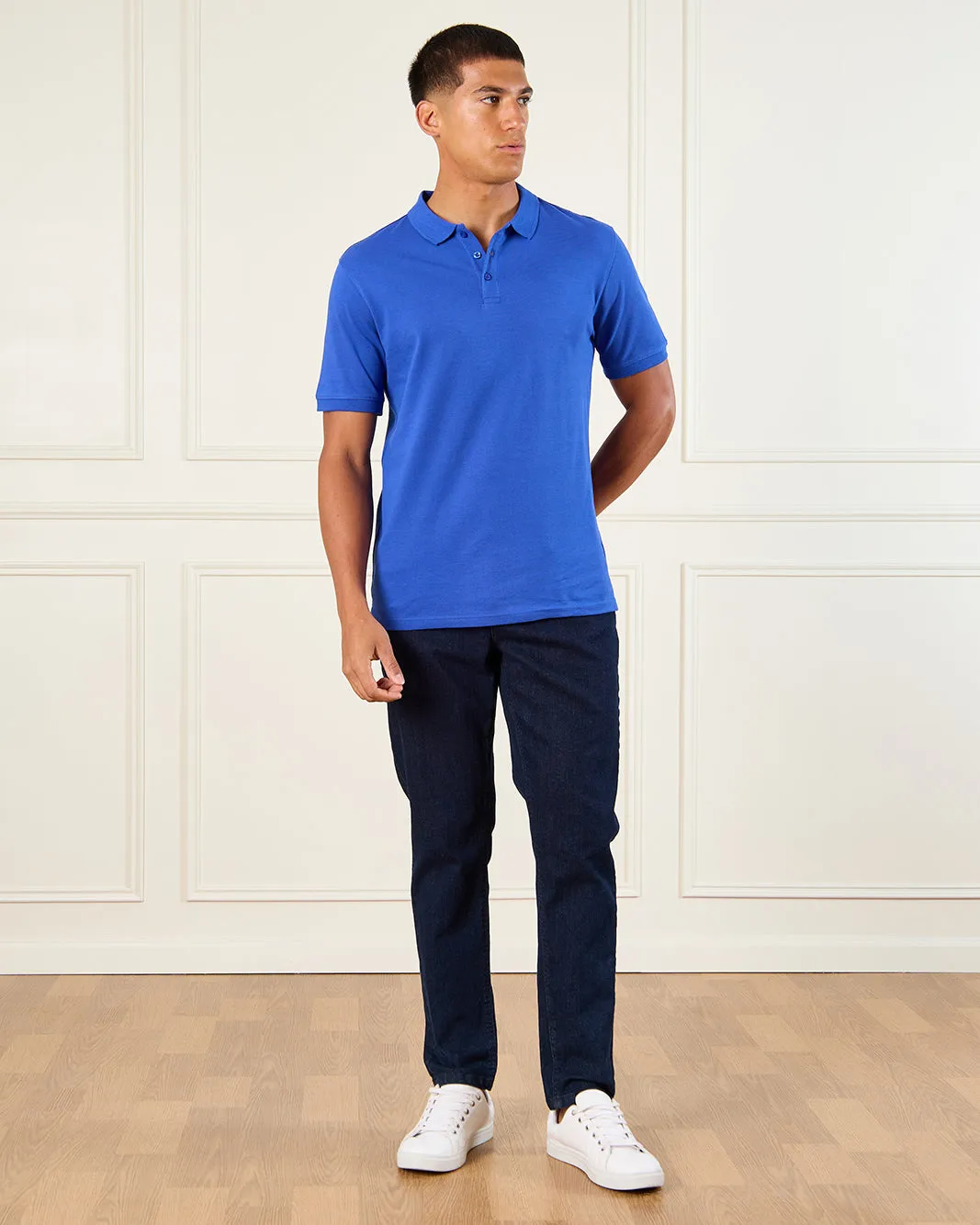 Men Blue Basic Polo Shirt sold by Redtag product image thumbnail 2