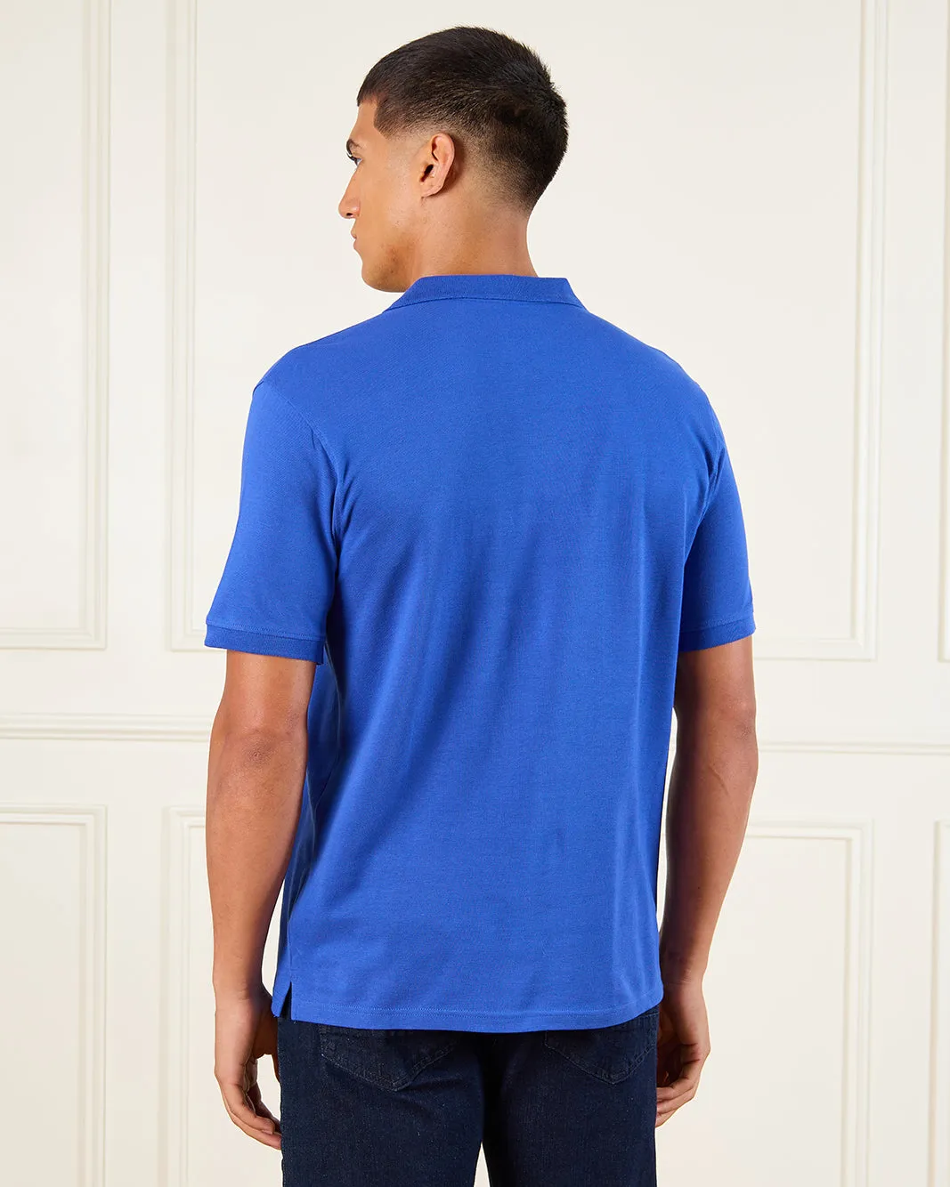 Men Blue Basic Polo Shirt sold by Redtag product image thumbnail 3