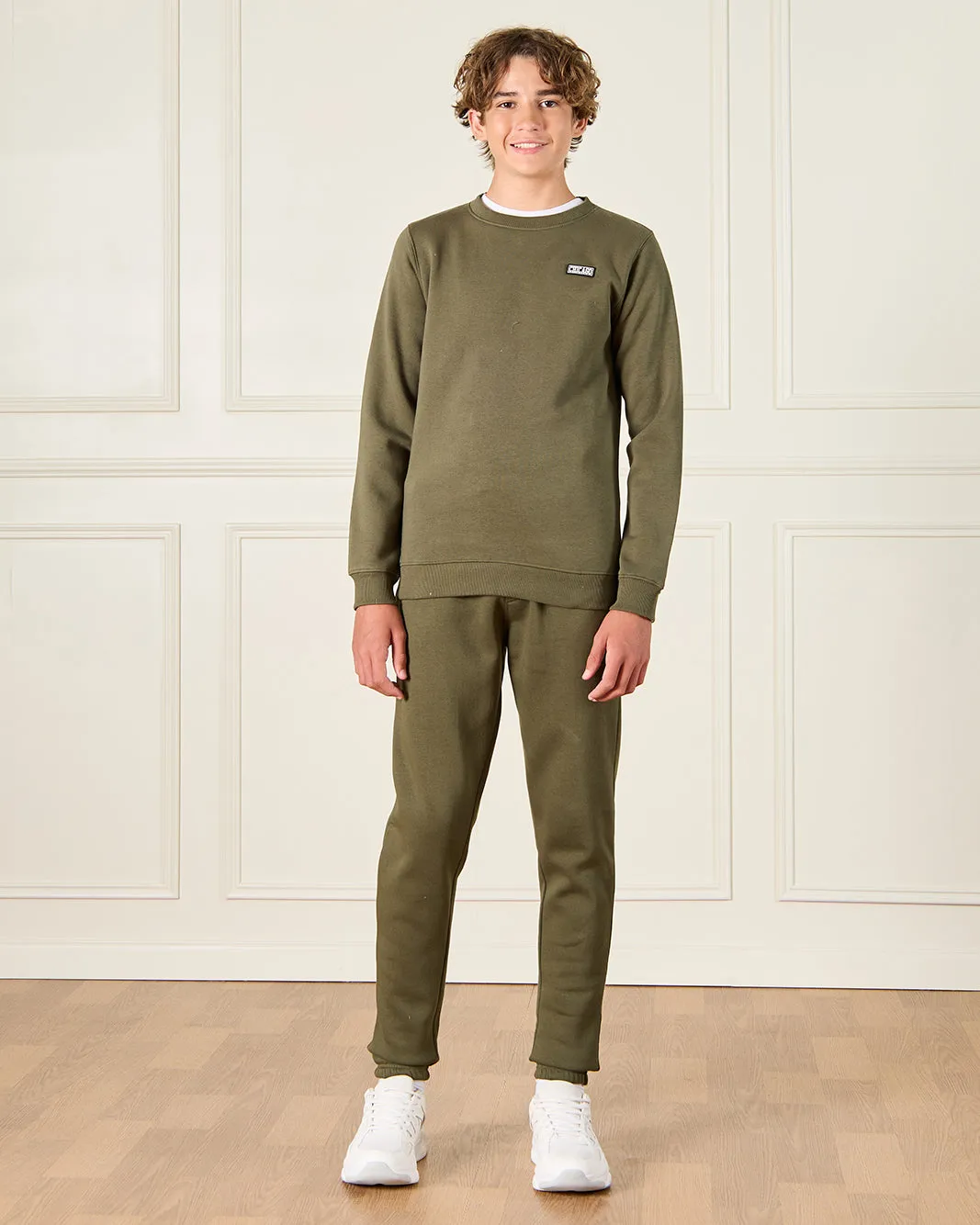 Senior Boys Olive Plain Sweatshirt sold by Redtag product image thumbnail 2